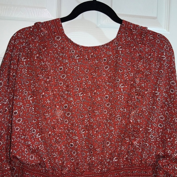 MAX STUDIO Ditzy Floral Balloon sleeve Tiered Peasant Dress Sz XL New - Picture 10 of 12